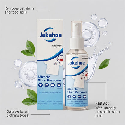 ✨🧴【Jakehoe® Miracle Stain Remover】💙 Powerful Fabric Stain Remover Spray | Fast-Acting • Gentle Formula • Safe on Fabrics • Multi-Surface Cleaning-DG1