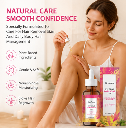 🌟OceAura Cyperus Rotundus Hair Removal Care Oil-🌿 Slow The Look Of Hair Regrowth • Soothe Post-Hair Removal Irritation • Hydrate & Nourish Skin For Lasting Smoothness-DG1