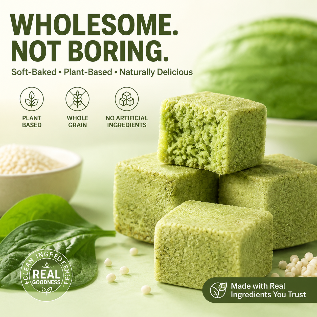 🥒✨ Whole Grain Bitter Gourd Immortal Leaf Cube | Natural Detox Snack, Balances Blood Glucose, Improves Gut Metabolism for Gentle Weight Management-DG1