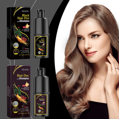 🖤 EELHOE Black Hair Shampoo – 100% Black Hair Look at Home – Gray Coverage & Herbal Hair Care-WZH