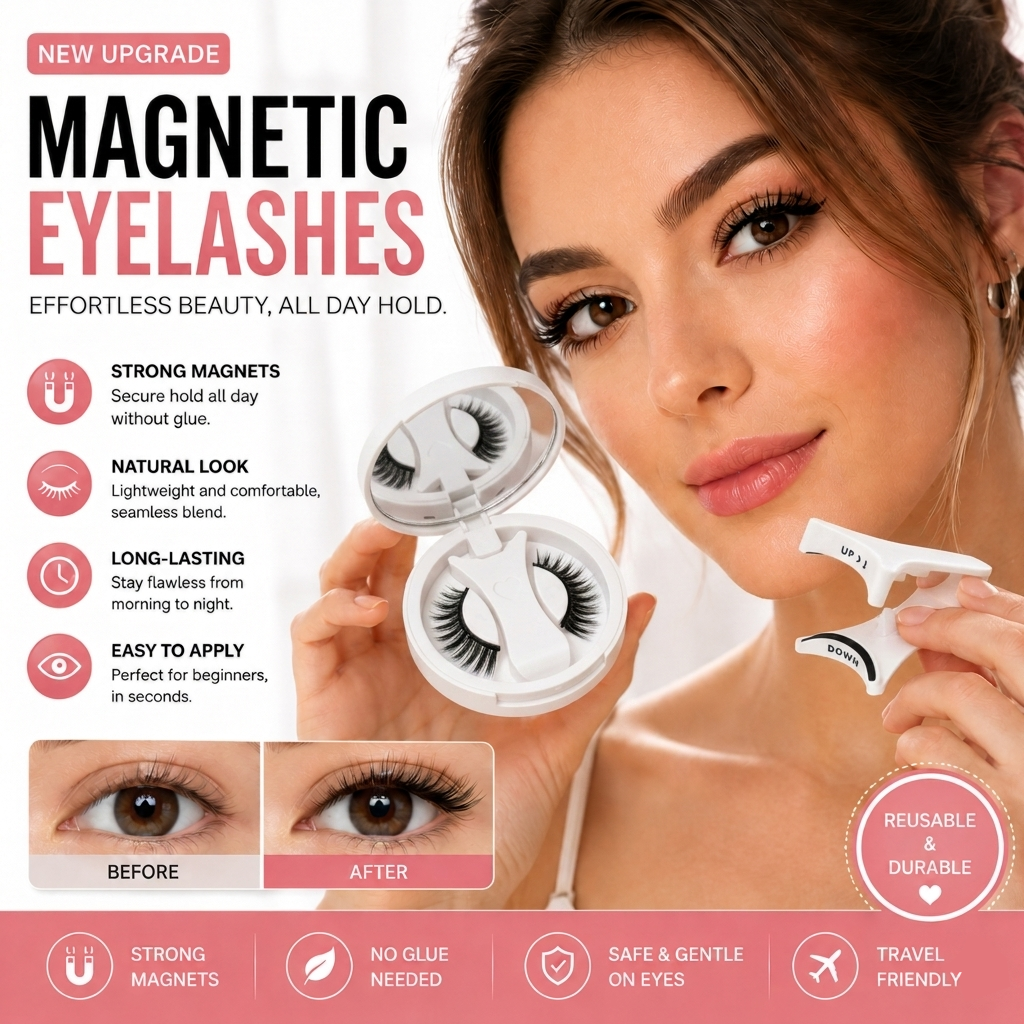 🔥✨ Hot Sale! ✨🔥 Magnetic Eyelashes – No Glue, No Mess, Effortless Glam Every Day 👁️💖💄 Travel-Friendly & Reusable Beauty Must-Have! 🌸💫-ZZ
