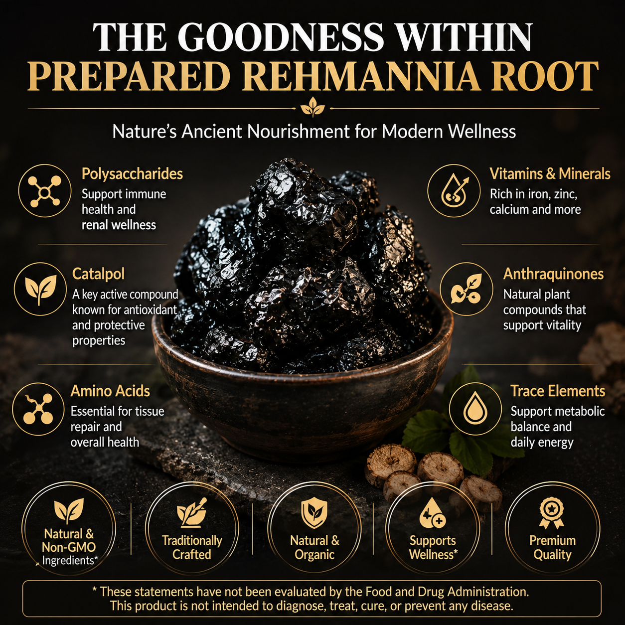 🫒🌋 9X Prepared Rehmannia Root | Blood Sugar Support & Metabolic Balance Herbal Tonic -🥦DG