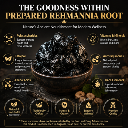 🫒🌋 9X Prepared Rehmannia Root | Blood Sugar Support & Metabolic Balance Herbal Tonic -🥦DG