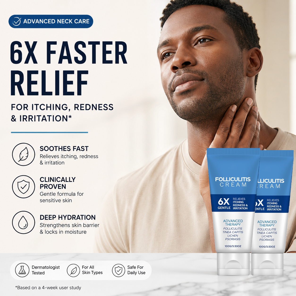 🔥 Folliculitis Relief Cream 🌿 | Soothing Botanical Formula for Scalp, Face & Body Care 100g - DG