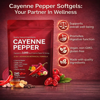🏆Flash Sale⚡ 100K+ SOLD! 🏆Cayenne Pepper Softgels Supplement-#YUN7