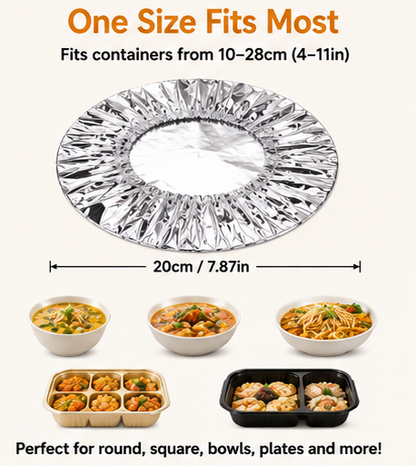 🏆Disposable Aluminum Foil Food Covers – ✨Heat Retaining Reusable Food Protection Covers for Plates, Bowls & Takeout Containers-DG1