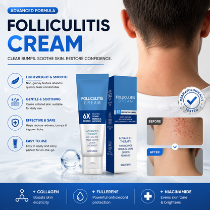 🔥 Folliculitis Relief Cream 🌿 | Soothing Botanical Formula for Scalp, Face & Body Care 100g - DG