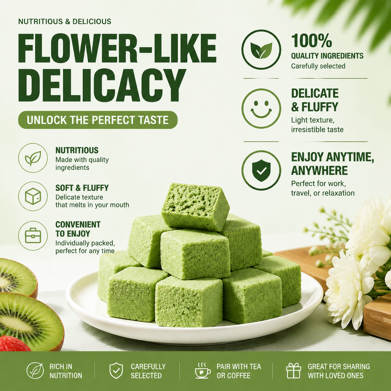 🥒✨ Whole Grain Bitter Gourd Immortal Leaf Cube | Natural Detox Snack, Balances Blood Glucose, Improves Gut Metabolism for Gentle Weight Management-DG1
