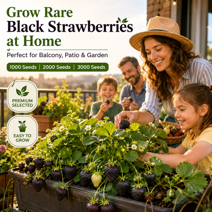 🍓Premium Black Pearl Strawberry Seeds for Indoor Pots, Balcony Planters & Home Gardens-WZH
