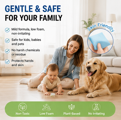 🧼【Multi-Effect Floor Cleaner Sheets】✨ Dissolvable Deep-Clean Floor Cleaning Pads 🌿 Deodorizing & Floor Care Formula for Families, Pet Homes, Hardwood, Tile & Daily Household Cleaning-DG1