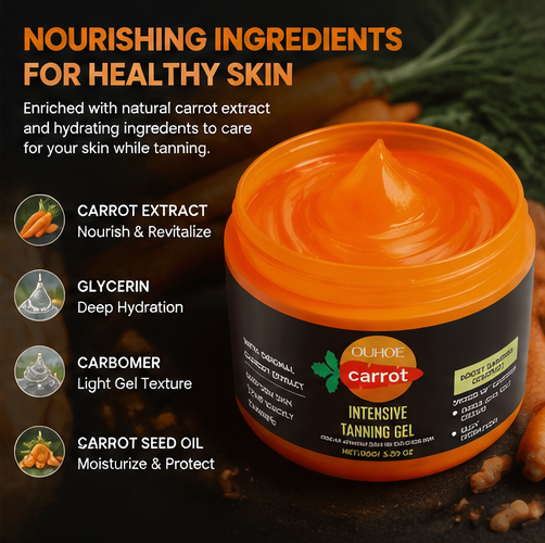 🥕Intensive Carrot Tanning Gel – ☀️Fast Bronzing Accelerator Moisturizing Sun Tanning Gel for Face & Body-DG1