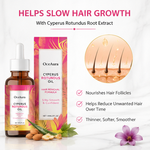 🌟OceAura Cyperus Rotundus Hair Removal Care Oil-🌿 Slow The Look Of Hair Regrowth • Soothe Post-Hair Removal Irritation • Hydrate & Nourish Skin For Lasting Smoothness-DG1
