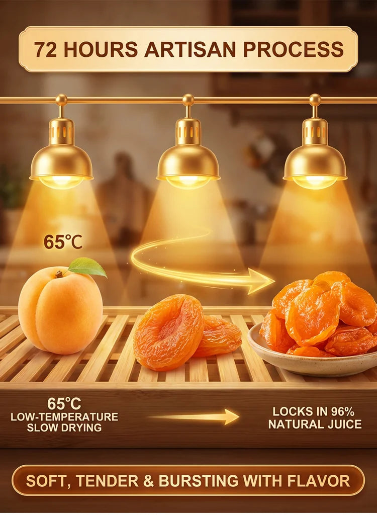 🏅Premium Seedless Golden Dried Apricots🟠 | Packed with Vitamin C & Natural Potassium, Promote Smooth Digestion, Relieve Bloating & Constipation, Nourish Heart & Boost Sustained Energy, Clean Organic Fruit Snack ❌ No Artificial Sugar-ZYY