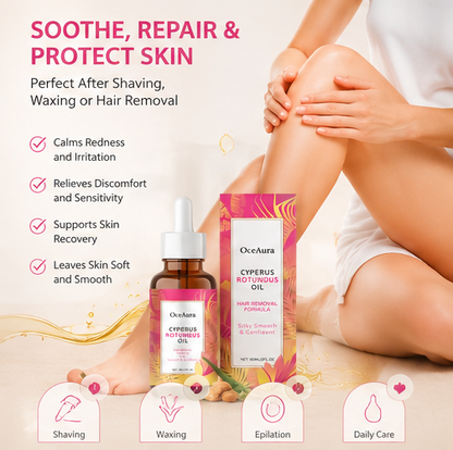 🌟OceAura Cyperus Rotundus Hair Removal Care Oil-🌿 Slow The Look Of Hair Regrowth • Soothe Post-Hair Removal Irritation • Hydrate & Nourish Skin For Lasting Smoothness-DG1