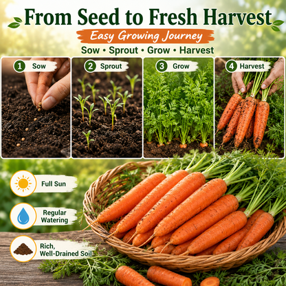🥕Premium Carrot Seeds for Backyard Gardens, Raised Beds, Balconies & Family Planting-WZH