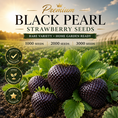 🍓Premium Black Pearl Strawberry Seeds for Indoor Pots, Balcony Planters & Home Gardens-WZH