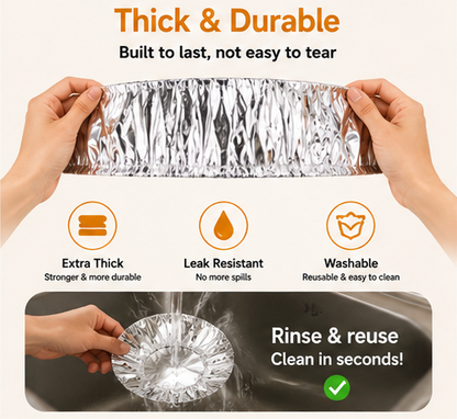 🏆Disposable Aluminum Foil Food Covers – ✨Heat Retaining Reusable Food Protection Covers for Plates, Bowls & Takeout Containers-DG1