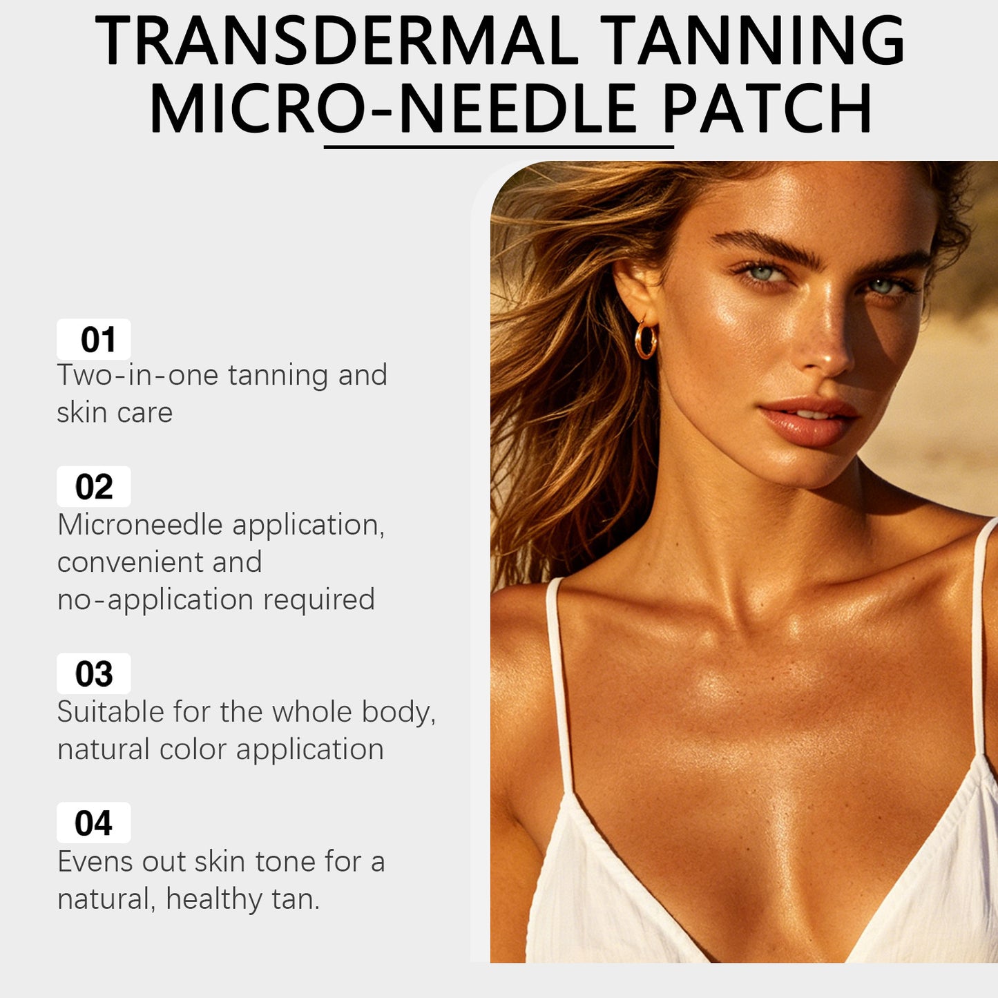 ☀️ SUNLESS GENTLE BRONZE™ Micro-Needle Tanning Patch - 🌟Achieve A Natural Bronzed Glow Without UV Exposure, Messy Lotions Or Orange Streaks-DG1