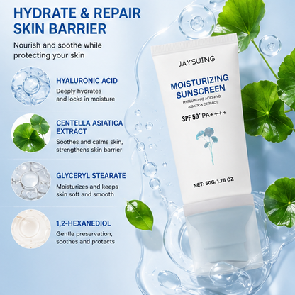 🌊 JAYSING Moisturizing Sunscreen SPF50+ PA++++ - ☀️ Lightweight Broad-Spectrum UV Protection with Hyaluronic Acid & Centella Asiatica-DG1