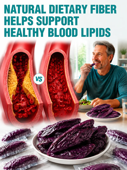 🍠 Farmhouse Dried Purple Sweet Potato Strips ✦ 0 Fat 🟢｜No Added Sugar 🚫｜Soft Chewy Texture 🤤｜Rich Dietary Fiber 🥗｜Supports Healthy Blood Lipids 🩸 & Cardiovascular Heart Health ❤️-ZYY