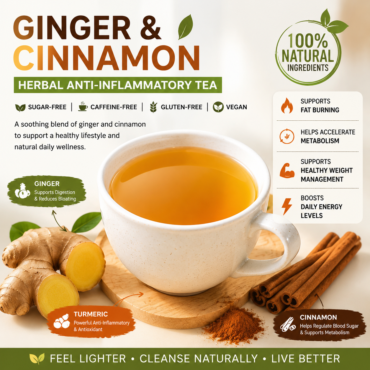 🔥Turmeric Detox Tea 🔥 for Weight Loss 💦 | Metabolism Boost & 🏋️ Belly Fat Support - WZH