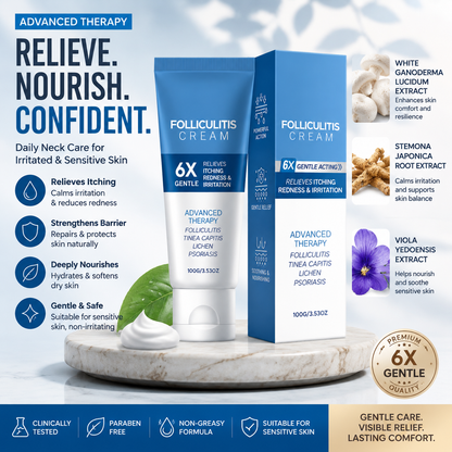 🔥 Folliculitis Relief Cream 🌿 | Soothing Botanical Formula for Scalp, Face & Body Care 100g - DG