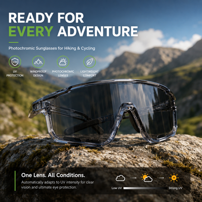 🕶️ Photochromic Outdoor Sunglasses UV400 Protection ☀️🚴  Adaptive Lenses • All-Day Comfort • Built for Adventure 🌄-YQ