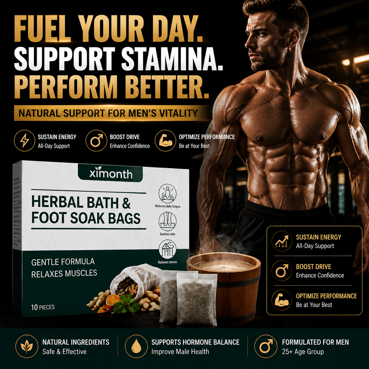 💪🌿 Men’s Herbal Foot Soak Bags | Boost Circulation, Restore Energy & Vitality 🛁⚡-DG1