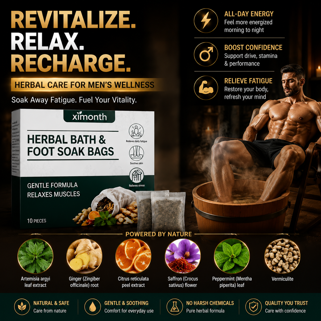 💪🌿 Men’s Herbal Foot Soak Bags | Boost Circulation, Restore Energy & Vitality 🛁⚡-DG1