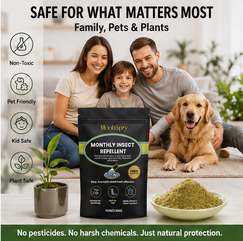 🌿 MoonSpry™ Monthly Insect Repellent Powder 🐜 🏡 Natural Plant-Based Pest Deterrent for Indoor & Outdoor Use • 🛡 Long-Lasting Protection for Homes, Gardens, Patios & Storage Areas-DG1