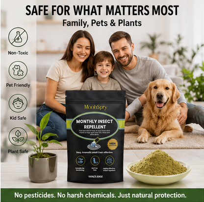 🌿 MoonSpry™ Monthly Insect Repellent Powder 🐜 🏡 Natural Plant-Based Pest Deterrent for Indoor & Outdoor Use • 🛡 Long-Lasting Protection for Homes, Gardens, Patios & Storage Areas-DG1