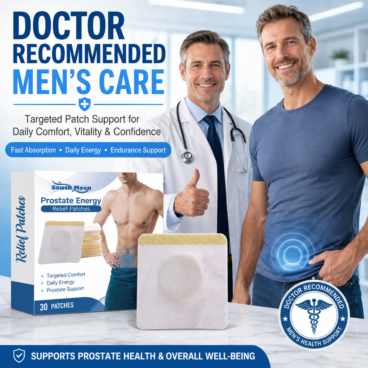 Men’s Vitality Support Patch – Advanced Support for Men’s Energy, Endurance & Performance-WZH