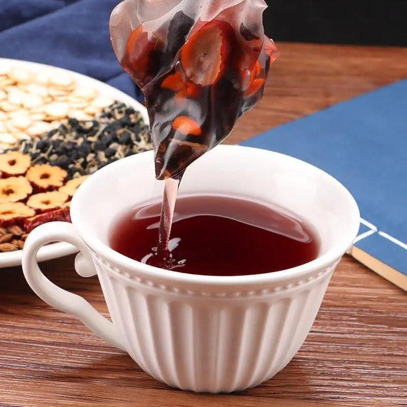 🌿✨ Premium Ginseng & Five Treasure Herbal Tea 🍵💪 Boost Energy, Kidney Health & Vitality Naturally 🌟💚 🌸 Red Dates, Wolfberries & Mulberry Blend | 🍃 Men's Wellness Formula | 💧 Daily Health Support 🏋️‍♂️🍵-ZZ