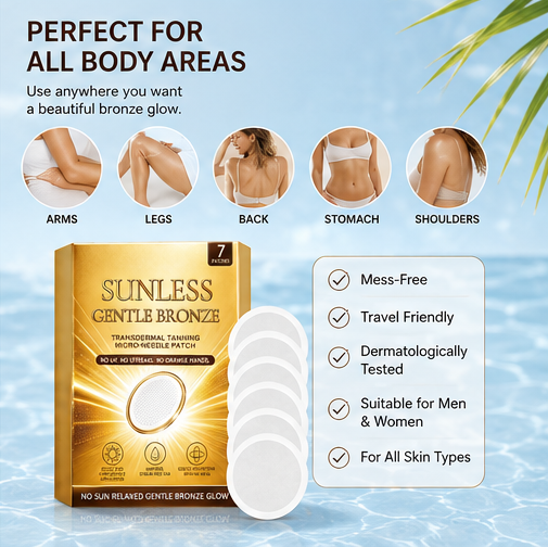 ☀️ SUNLESS GENTLE BRONZE™ Micro-Needle Tanning Patch - 🌟Achieve A Natural Bronzed Glow Without UV Exposure, Messy Lotions Or Orange Streaks-DG1
