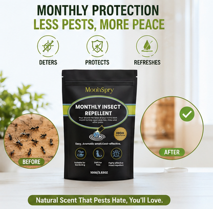 🌿 MoonSpry™ Monthly Insect Repellent Powder 🐜 🏡 Natural Plant-Based Pest Deterrent for Indoor & Outdoor Use • 🛡 Long-Lasting Protection for Homes, Gardens, Patios & Storage Areas-DG1
