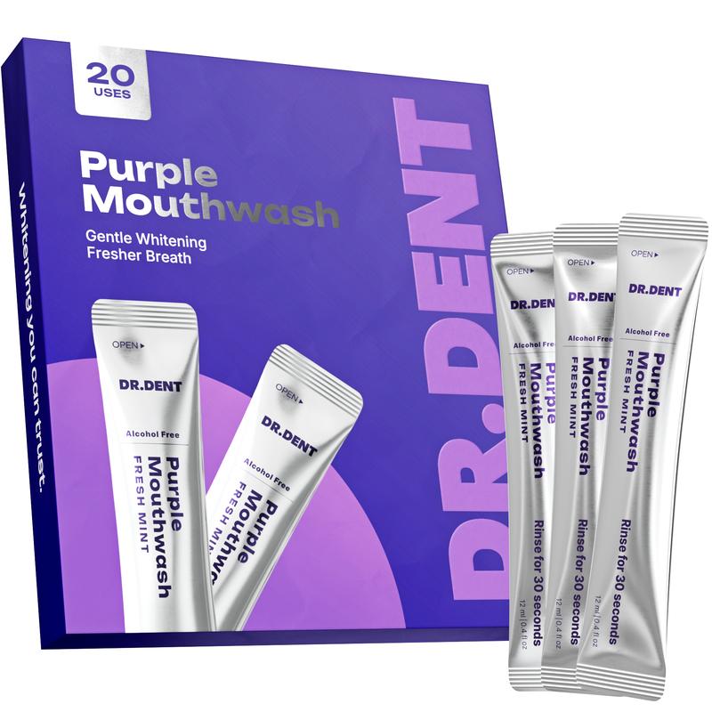 🌟 Purple Mouthwash – Gentle Whitening & Fresh Breath Anytime 💜🦷 Minty, Alcohol-Free, Travel-Friendly Stick Packs ✨-DG1
