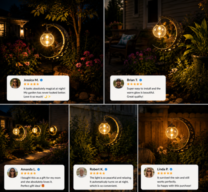 🌙✨ Solar Hummingbird Moon Garden Light 🐦☀️ – Magical Glass Globe Stake Lamp for Enchanting Nighttime Yard Decor 🌿🌌DG