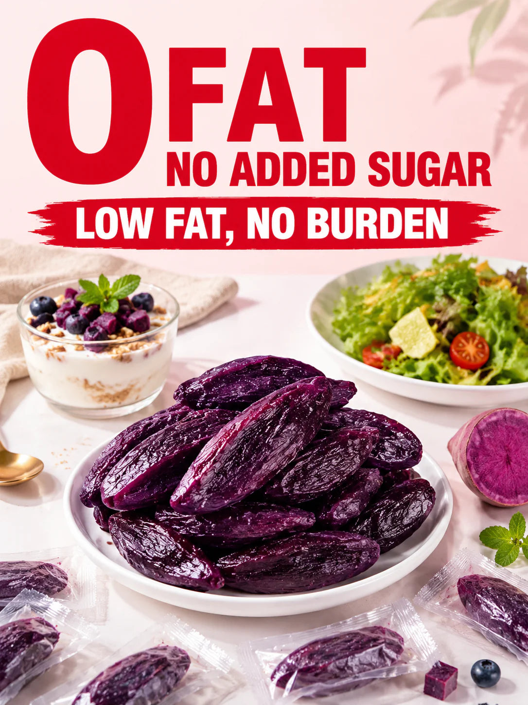 🍠 Farmhouse Dried Purple Sweet Potato Strips ✦ 0 Fat 🟢｜No Added Sugar 🚫｜Soft Chewy Texture 🤤｜Rich Dietary Fiber 🥗｜Supports Healthy Blood Lipids 🩸 & Cardiovascular Heart Health ❤️-ZYY