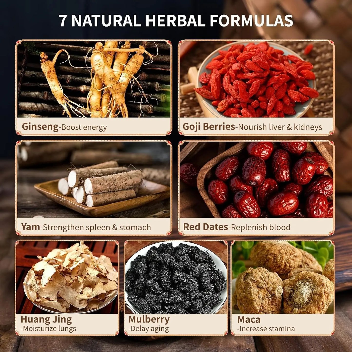 🌿✨ Premium Ginseng & Five Treasure Herbal Tea 🍵💪 Boost Energy, Kidney Health & Vitality Naturally 🌟💚 🌸 Red Dates, Wolfberries & Mulberry Blend | 🍃 Men's Wellness Formula | 💧 Daily Health Support 🏋️‍♂️🍵-ZZ