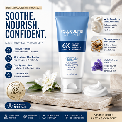 🔥 Folliculitis Relief Cream 🌿 | Soothing Botanical Formula for Scalp, Face & Body Care 100g - DG
