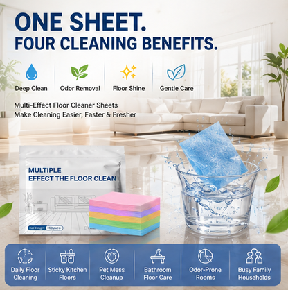 🧼【Multi-Effect Floor Cleaner Sheets】✨ Dissolvable Deep-Clean Floor Cleaning Pads 🌿 Deodorizing & Floor Care Formula for Families, Pet Homes, Hardwood, Tile & Daily Household Cleaning-DG1
