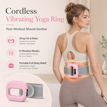 💪 Rechargeable Mini Vibration Massage Ring 💆 | 6 Adjustable Speeds ⚙️ | Cordless Deep Tissue Massager | Portable Muscle Relaxer 🧘 for Yoga, Fitness, Neck & Shoulder Relief-ZYY