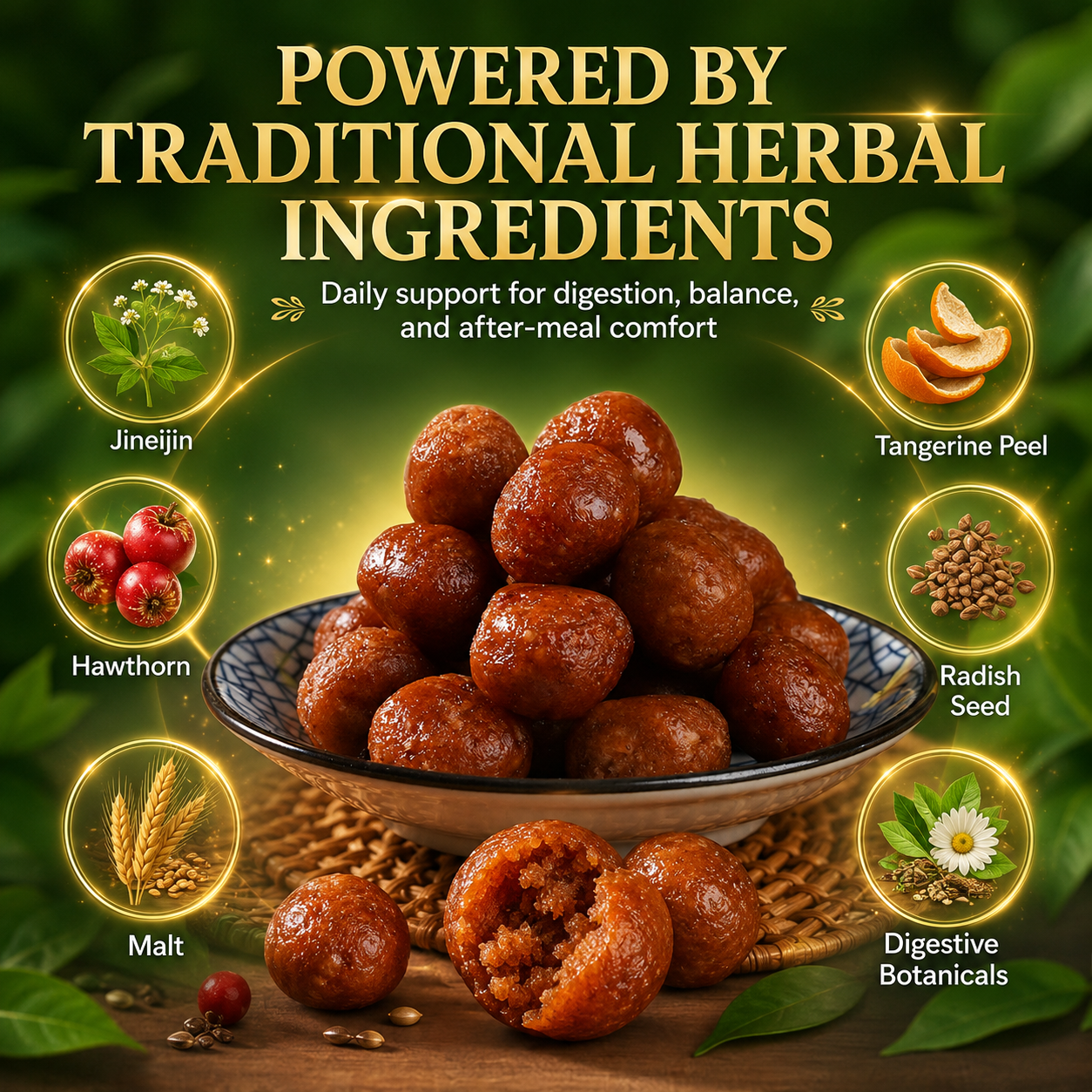 Jineijin Hawthorn Pills - Traditional Herbal Digestive Snack for Bloating, Fullness & Heavy Meals| Results in Just 5 Days-WZH