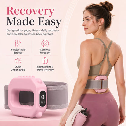 💪 Rechargeable Mini Vibration Massage Ring 💆 | 6 Adjustable Speeds ⚙️ | Cordless Deep Tissue Massager | Portable Muscle Relaxer 🧘 for Yoga, Fitness, Neck & Shoulder Relief-ZYY