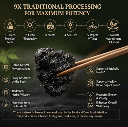 🫒🌋 9X Prepared Rehmannia Root | Blood Sugar Support & Metabolic Balance Herbal Tonic -🥦DG1