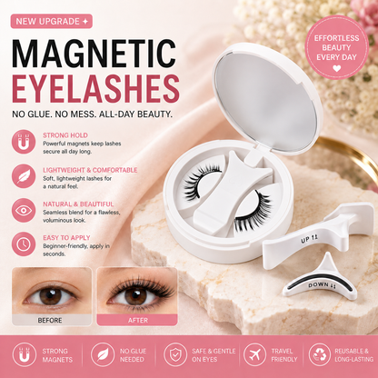 🔥✨ Hot Sale! ✨🔥 Magnetic Eyelashes – No Glue, No Mess, Effortless Glam Every Day 👁️💖💄 Travel-Friendly & Reusable Beauty Must-Have! 🌸💫-ZZ