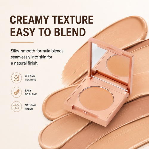 ✨ Long-Lasting Waterproof Concealer 🎨 High Coverage Cream to Hide Dark Circles, Acne Scars, Freckles & Redness | Natural, Skin-Like Finish, Suitable for All Skin Types + FREE Makeup Brush Included! 🧴-ZYY