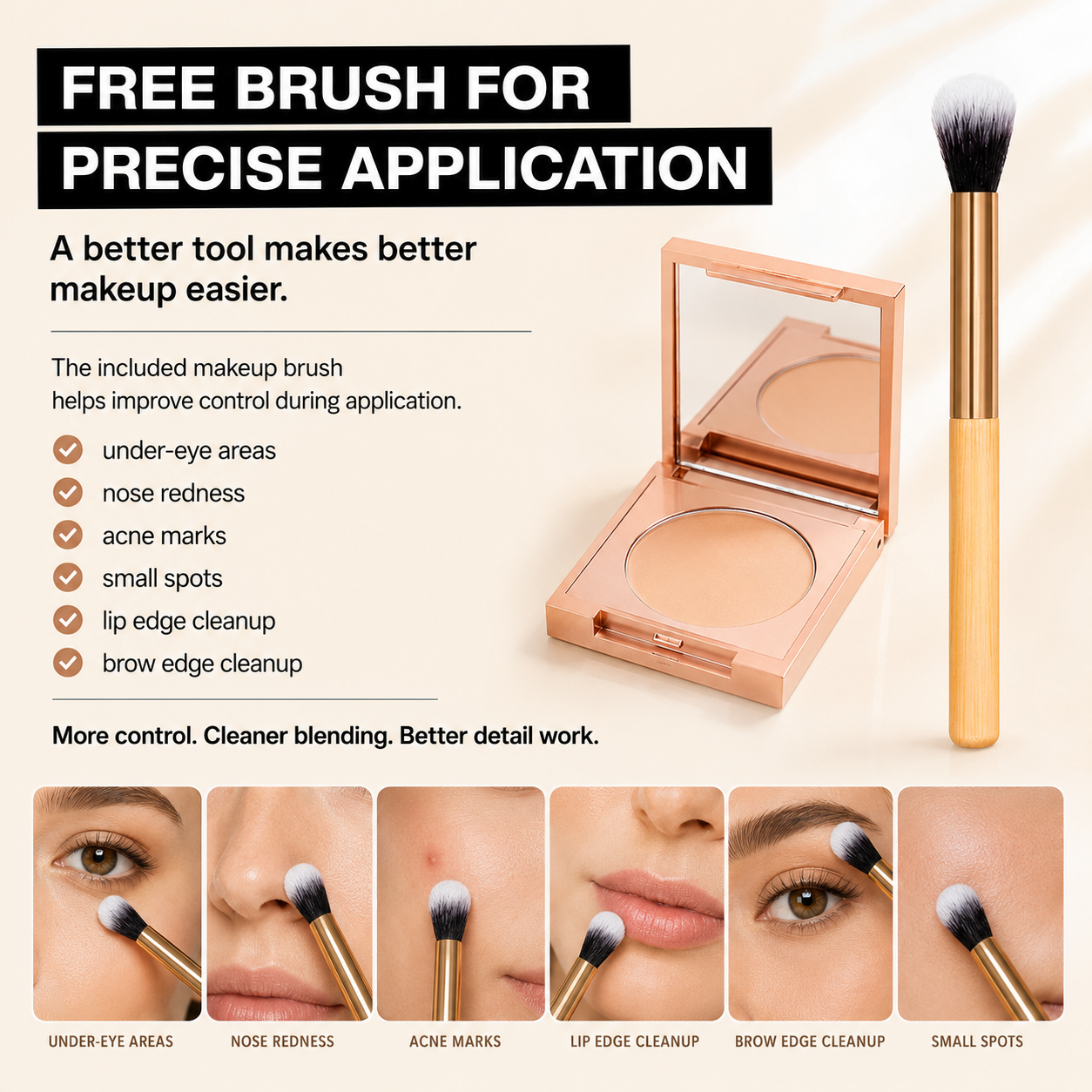 ✨ Long-Lasting Waterproof Concealer 🎨 High Coverage Cream to Hide Dark Circles, Acne Scars, Freckles & Redness | Natural, Skin-Like Finish, Suitable for All Skin Types + FREE Makeup Brush Included! 🧴-ZYY