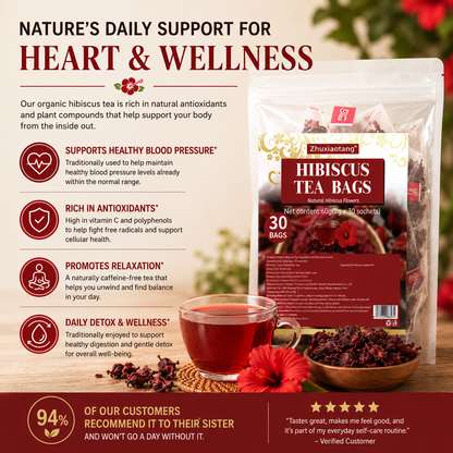 🌺✨ Premium Hibiscus Sabdariffa Herbal Tea 🍵❤️ – Boost Blood Health & Promote Circulation Naturally 🌿💖 🌸 Supports Heart & Vessel Wellness | 💧 Energizing Daily Ritual for Men & Women 🏃‍♀️💪-ZZ