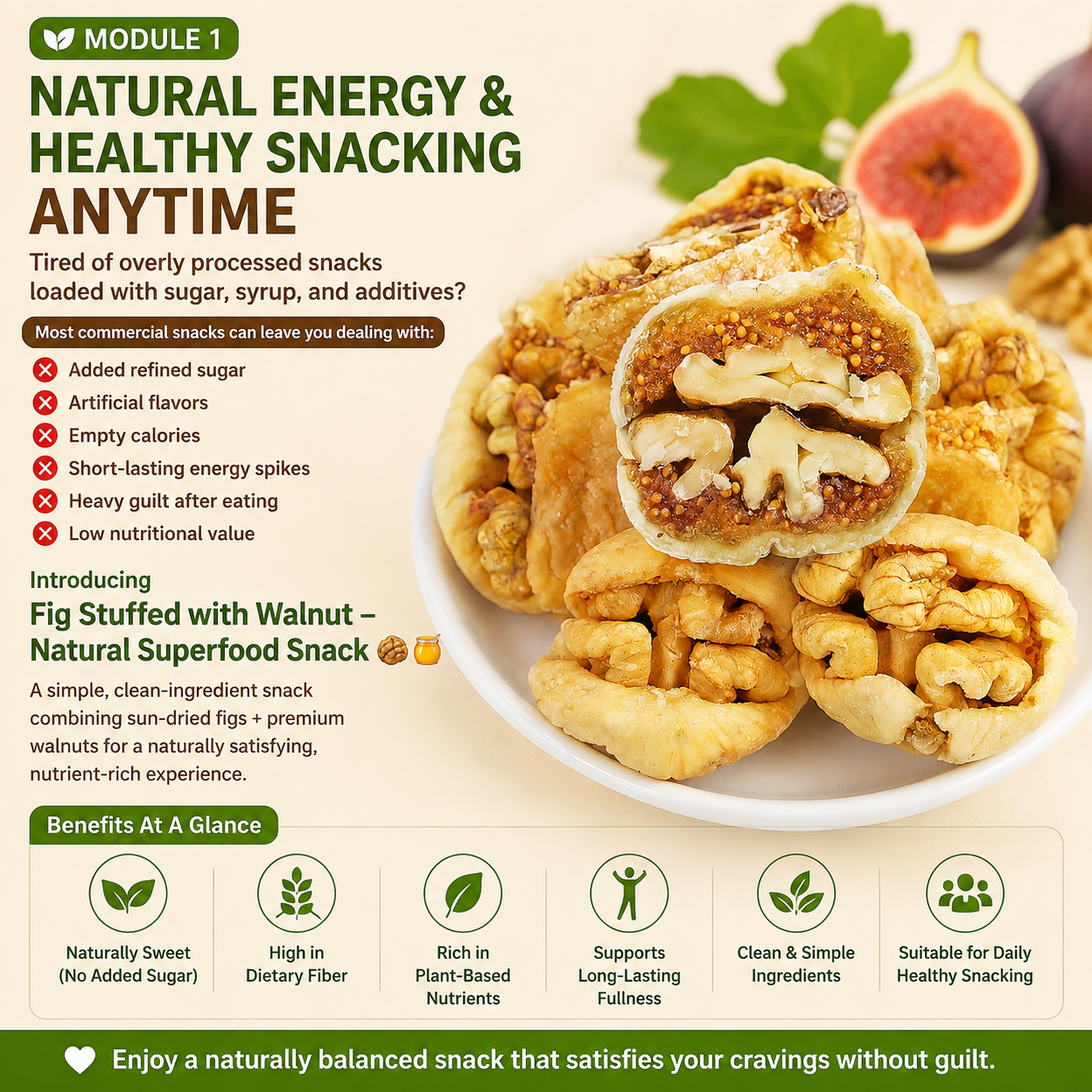 🌿🍯 Fig Stuffed with Walnut – Metabolism & Weight Management Support Superfood Snack 🌰✨-DG1